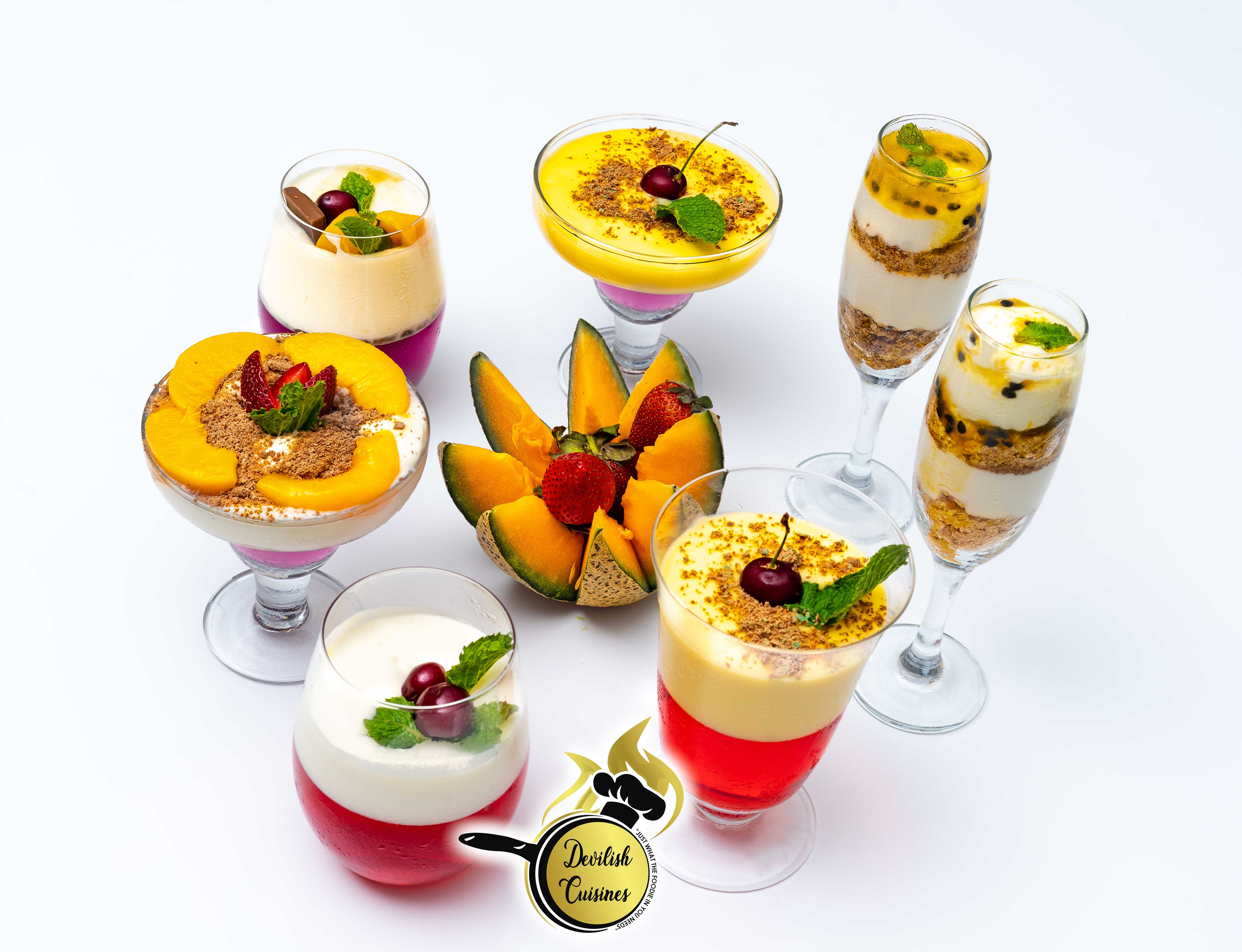 Tree of assorted delicious desserts at Devilish Cuisines